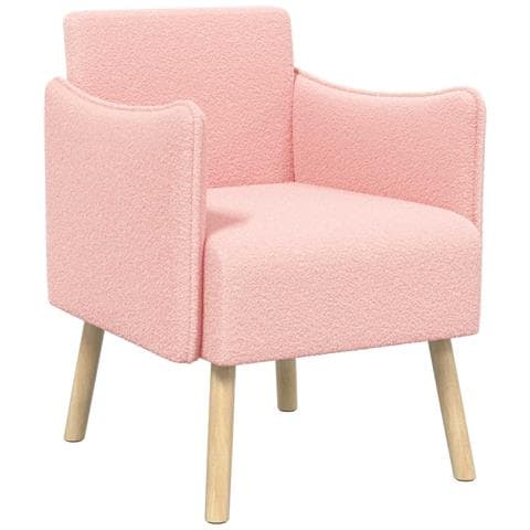 Sedia d'accento Rosa Bouclé - Foto 1