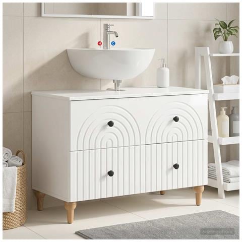Armadio per Lavabo da Bagno ALKMAAR Bianco Lucido - Foto 2