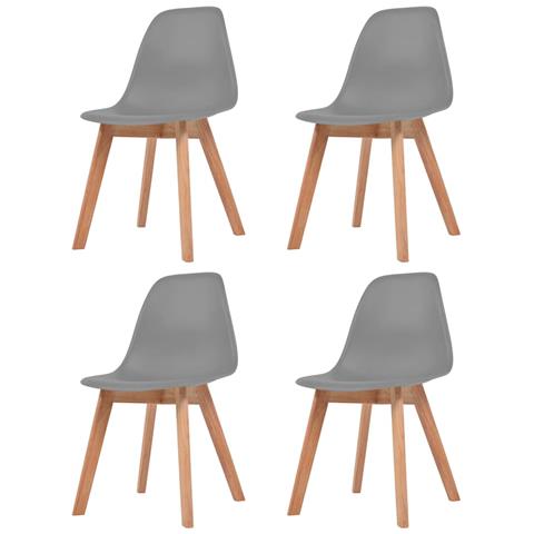 Sedie da Pranzo 4 pz Grigie in Plastica - Foto 1