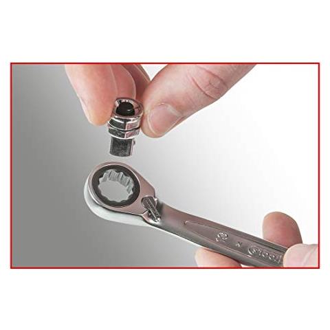 serie 503.4666 di Chiavi un Cricco Combinate Gearplus, reversibili, 16 Pezzi, 8-19 mm, con Adattatore - Foto 2