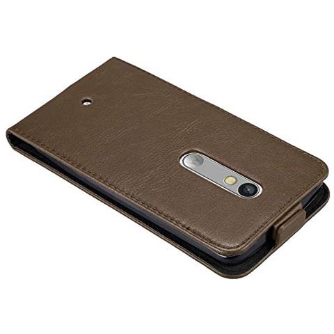 Custodia Compatibile Con Motorola Moto X Play In Bruno Caffè - Coperchio Protettivo In Design Flip Con Chiusura Magnetica - Foto 2