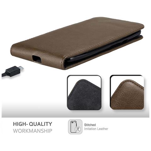 Custodia Compatibile Con Motorola Moto X Play In Bruno Caffè - Coperchio Protettivo In Design Flip Con Chiusura Magnetica - Foto 8