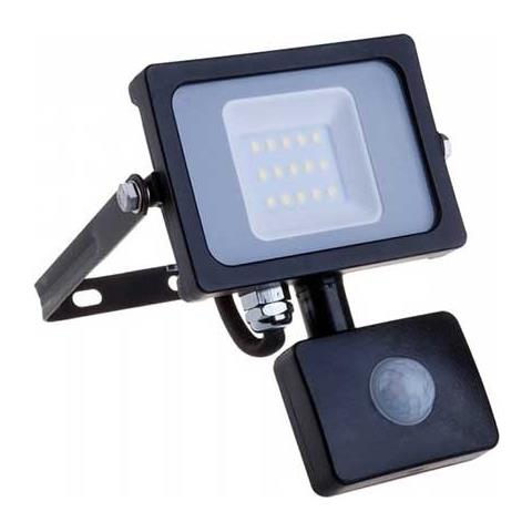 V-tac Pro Vt-10-s Faro Led 10w Ultra Slim Nero Con Sensore Pir Bianco Caldo 300k Ip65 - Sku 436 - Foto 1