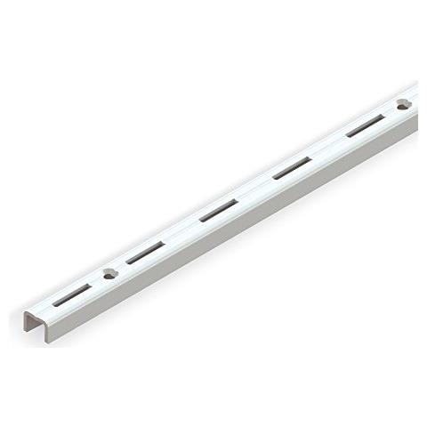 7907812 Profilo Cremagliera Perforazione Semplice Passo 50mm Per Supporti Di Mensola, Bianco, L 1000mm, Set Di 10 Pezzi - Foto 2