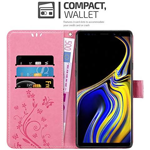 Custodia Compatibile Con Samsung Galaxy Note 9 In Rosa Fiore - Coperchio Protettivo In Design Floreale Con Chiusura Magnetica, Funzione Stand E Slot Per Carte - Foto 2