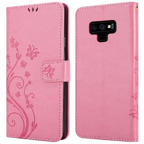 Custodia Compatibile Con Samsung Galaxy Note 9 In Rosa Fiore - Coperchio Protettivo In Design Floreale Con Chiusura Magnetica, Funzione Stand E Slot Per Carte - Foto 11