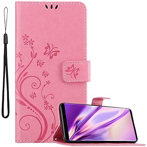 Custodia Compatibile Con Samsung Galaxy Note 9 In Rosa Fiore - Coperchio Protettivo In Design Floreale Con Chiusura Magnetica, Funzione Stand E Slot Per Carte - Foto 1