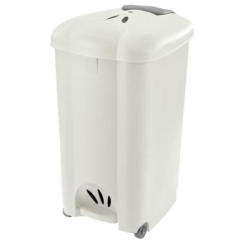 Portabiancheria Con Ruote Carolina 50 Lt Bianco Cm 34,5x41,5xh 63,5 - Foto 1