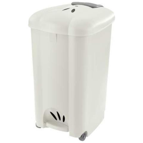 Portabiancheria Con Ruote Carolina 50 Lt Bianco Cm 34,5x41,5xh 63,5 - Foto 2