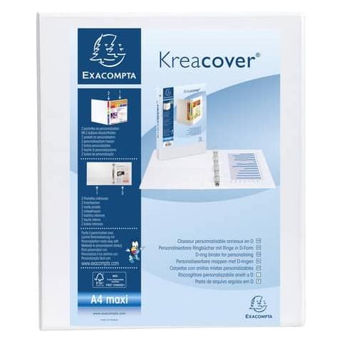 Raccoglitore Personalizzabile A4 Maxi Kreacover® 4 Anelli A D Bianco 30 Mm - 51942e - Foto 1