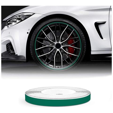 Wheel Trim Strisce Adesive Rifrangenti Per Cerchi Auto, Verde, 5 Mm X 6 Mt - Foto 1