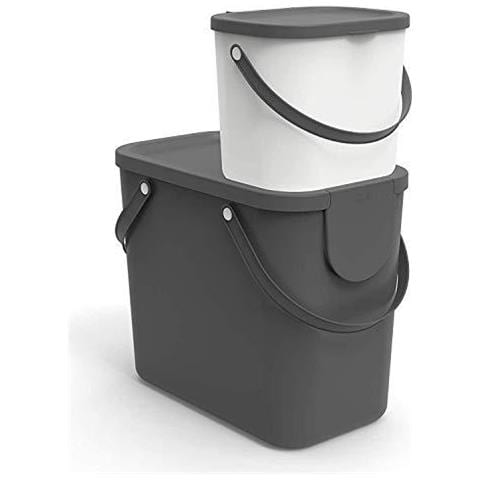Albula Bio Pattumiera 6 L Per La Cucina Plastica (pp) Bpa Antracite 6l (235 X 200 X 208 Cm)  - Foto 4