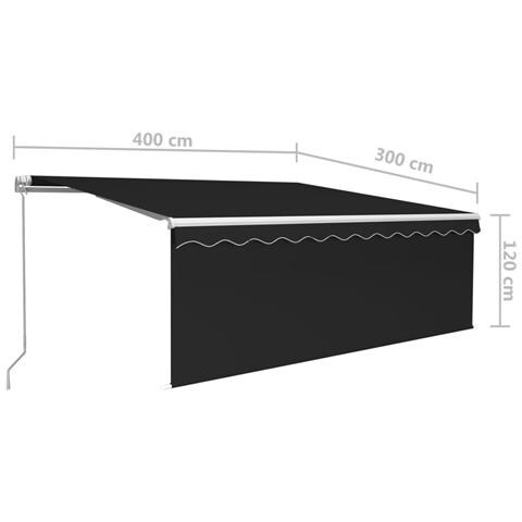 Tenda da Sole Retrattile Manuale con LED 4x3 m Antracite - Foto 2