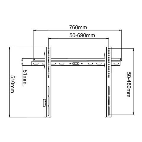 Staffa da muro universale per Plasma / LCD, 32" - 60", 60kg max, Nero - Foto 3