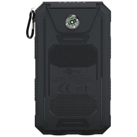 Powerbank Outdoor Energia Solare 8000 Mah Con Torcia Ip45 2xusb Nero - Foto 3