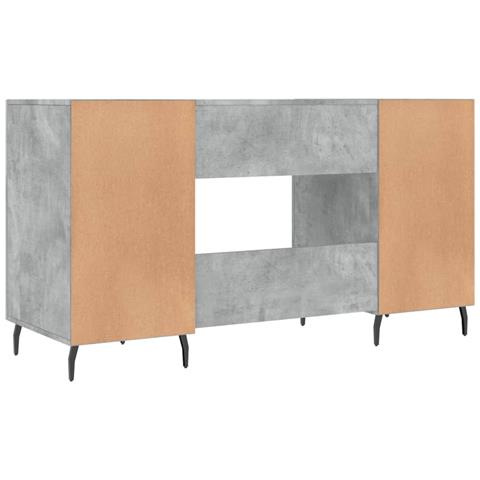 Scrivania Grigio Cemento 140x50x75 Cm In Legno Multistrato - Foto 2