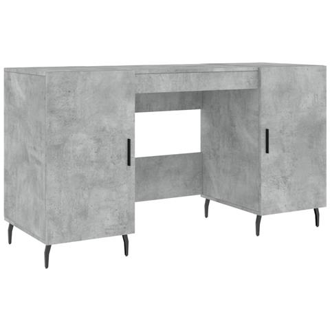 Scrivania Grigio Cemento 140x50x75 Cm In Legno Multistrato - Foto 1