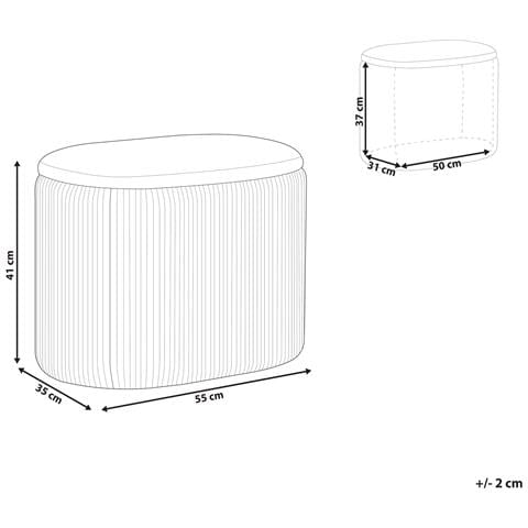 Pouf Contenitore Richland Velluto Grigio Chiaro - Foto 8