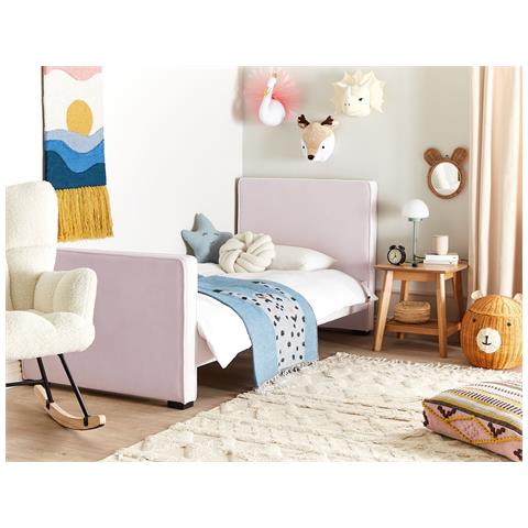 Letto Velluto Rosa 90 X 200 Cm Teenie - Foto 1