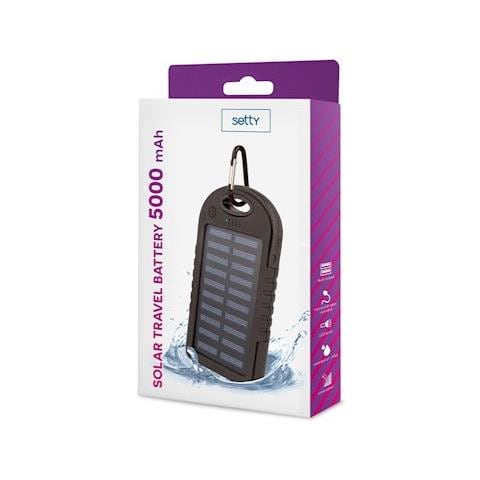Powerbank Solare 5 000mah Antisovraccarico, Nero - Foto 2