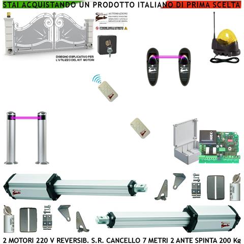 Automazione Cancello Da 7 Metri 2 Ante Da 3,5 Metri Motori 230 V Stelo Retrattile Reversibile Corsa 600 Mm Spinta 250 - Foto 1