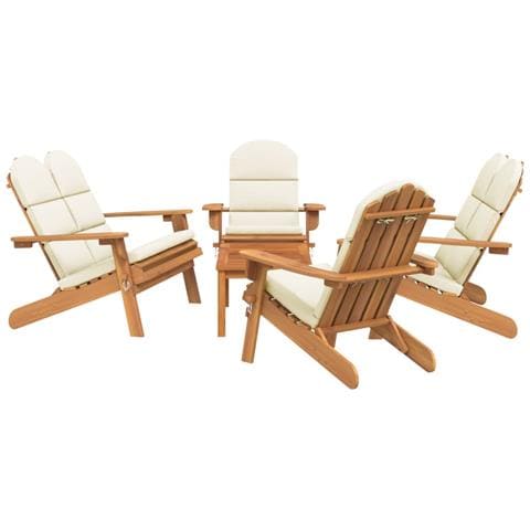 Set Salotto Da Giardino Adirondack 5pz Legno Massello Di Acacia - Foto 2