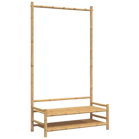 Appendiabiti Con Ripiani 103x40x183 Cm In Bambù - Foto 2