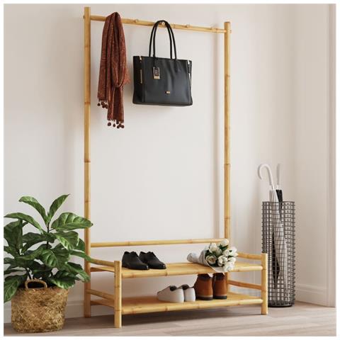 Appendiabiti Con Ripiani 103x40x183 Cm In Bambù - Foto 1