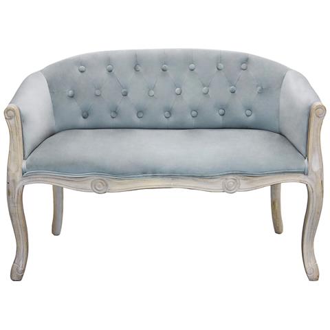 Divano Vintage In Velluto Grigio Con Struttura In Legno Decorata Parigino - Foto 2