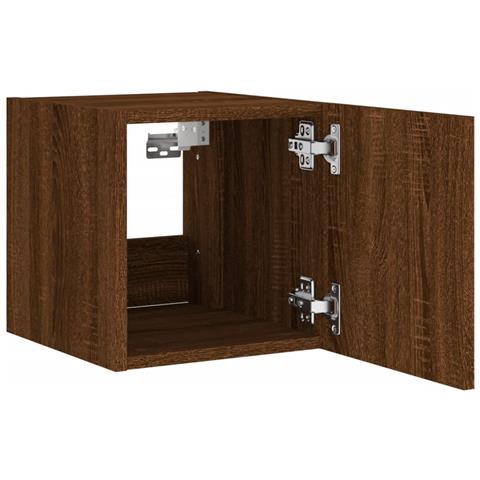 Mobili TV a Parete con Luci LED 2pz Rovere Marrone 30,5x35x30cm - Foto 2