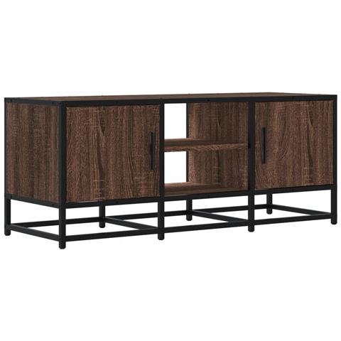 Mobile Tv Rovere Marrone 100x35x41 Cm Legno Multistrato Metallo - Foto 2