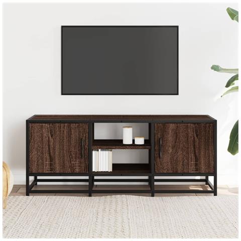 Mobile Tv Rovere Marrone 100x35x41 Cm Legno Multistrato Metallo - Foto 3
