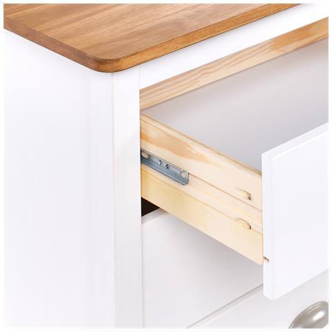 Comodino 2 Cassetti Shillington Legno Di Pino Marrone /bianco - Foto 7