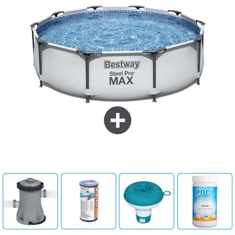 Piscina Fuori Terra - In Giro - 305x76 Cm - Grigio - Include Accessori Coordinati Cb53 - Foto 1