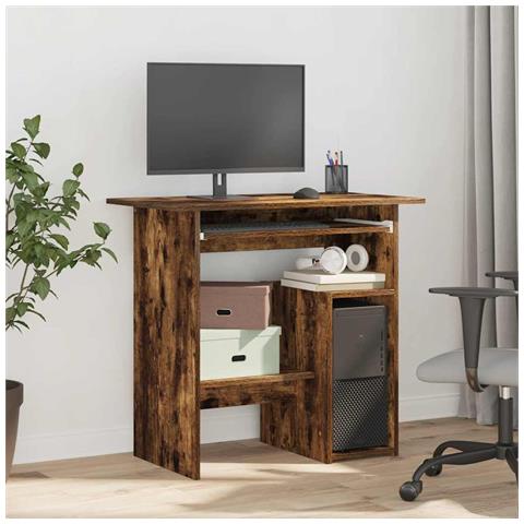 Lusso Casadino -  Scrivania Rovere Fumo 80x45x74 Cm In Legno Multistrato - Foto 2