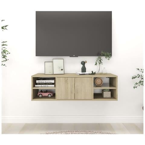 Lusso Casadino -  Scaffale A Parete Rovere Sonoma 102x30x29 Cm Legno Multistrato - Foto 8