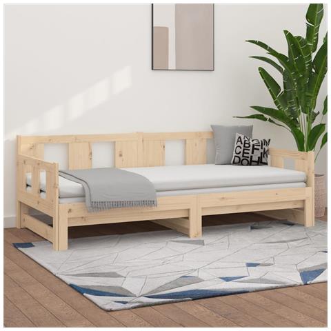 Lusso Casadino -  Dormeuse Estraibile In Legno Massello Di Pino 2x(90x190) Cm - Foto 8