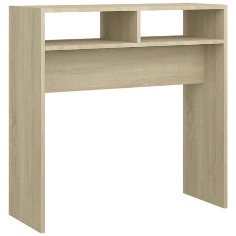 Tavolino Consolle Rovere Sonoma 78x30x80cm In Legno Multistrato - Foto 1