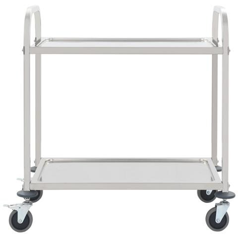 Lusso Casadino - Carrello Da Cucina A 2 Livelli 96,5x55x90 Cm In Acciaio Inox - Foto 1