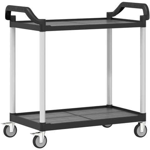 Lusso Casadino -  Carrello A 2 Ripiani Nero 99x50x97 Cm In Alluminio - Foto 1