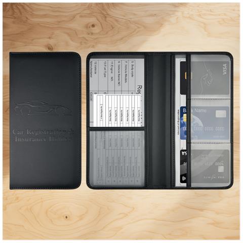 Elegante Porta Documenti Per Patente Di Guida In Pelle Pu Per Auto Black - Foto 2