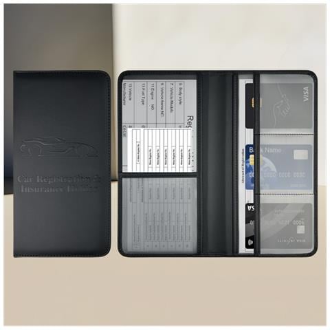Elegante Porta Documenti Per Patente Di Guida In Pelle Pu Per Auto Black - Foto 6