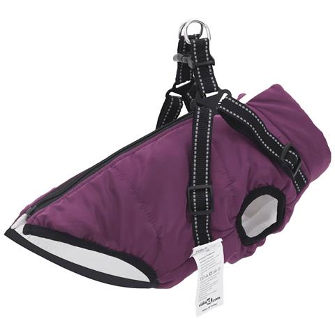 Cappotto Cani Imbracatura Impermeabile Riflettente Viola L40 - Foto 1