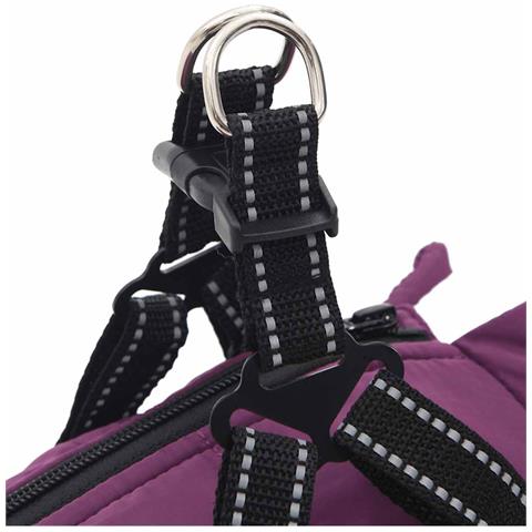 Cappotto Cani Imbracatura Impermeabile Riflettente Viola L40 - Foto 9
