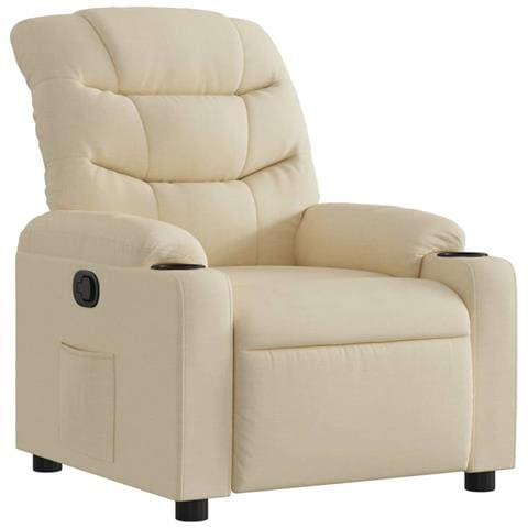 Poltrona Reclinabile in Tessuto Crema - Foto 1