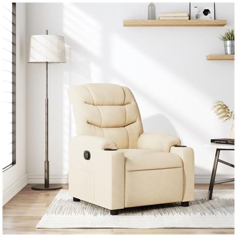 Poltrona Reclinabile in Tessuto Crema - Foto 2
