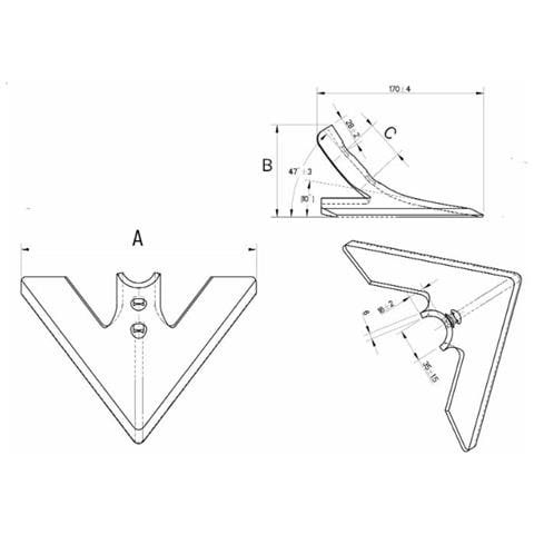 Vomere Lancia Piatto 175x6/45 Per Molle Per Vibrocoltivatori - Foto 4
