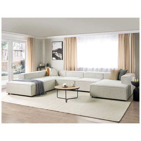 5 Posti Ardal Velluto A Coste Bianco Sporco Lato Destro - Foto 1