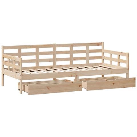 Dormeuse con Cassetti 80x200 cm in Legno Massello di Pino - Foto 9