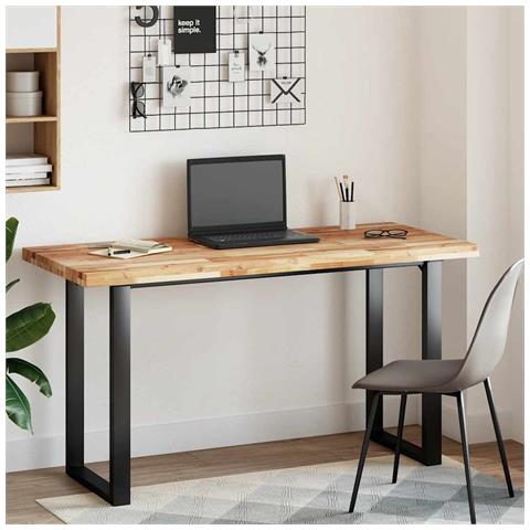 Piano Scrivania a Olio 120x60x4 cm Legno Massello Acacia - Foto 2